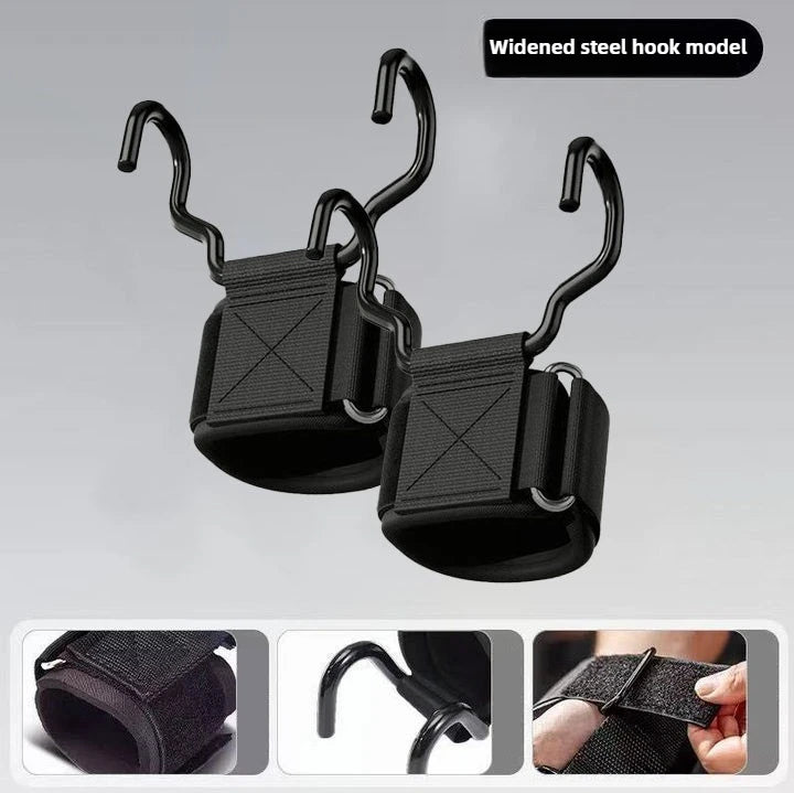 Weight Lifting Hook Grips with Wrist Wrap Support