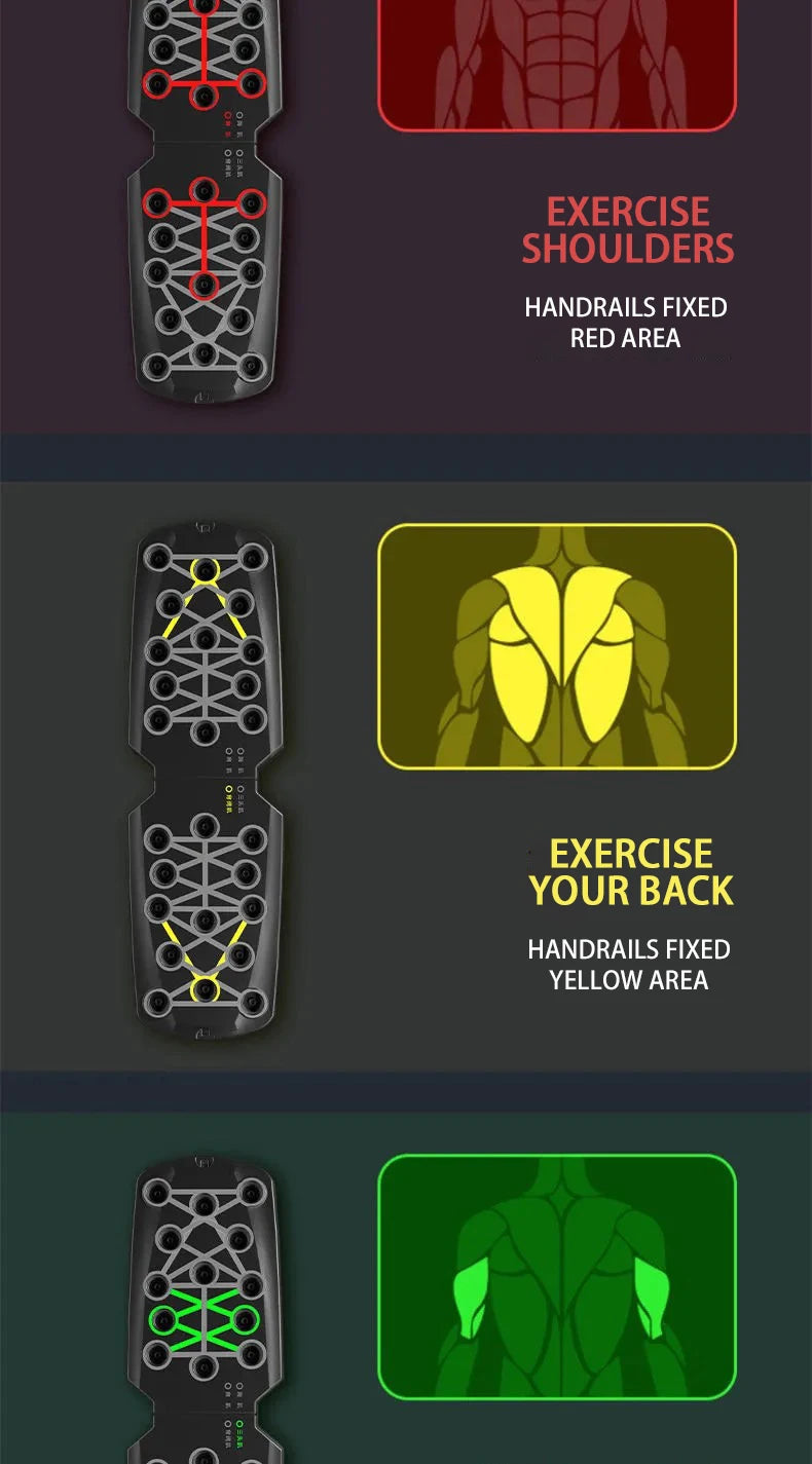 Multifunctional Color-Coded Push-Up Board Set