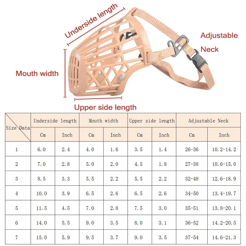 Adjustable Breathable Dog Muzzle