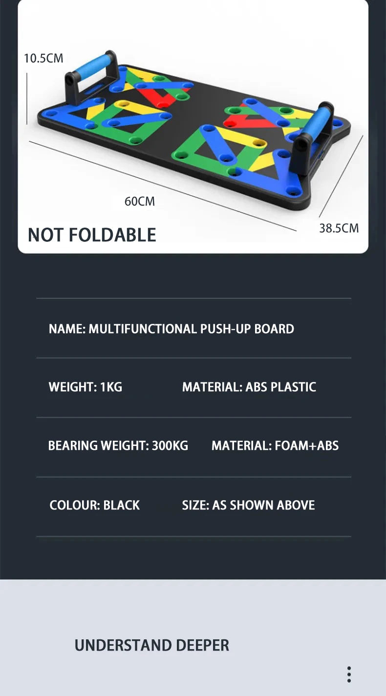 Multifunctional Color-Coded Push-Up Board Set