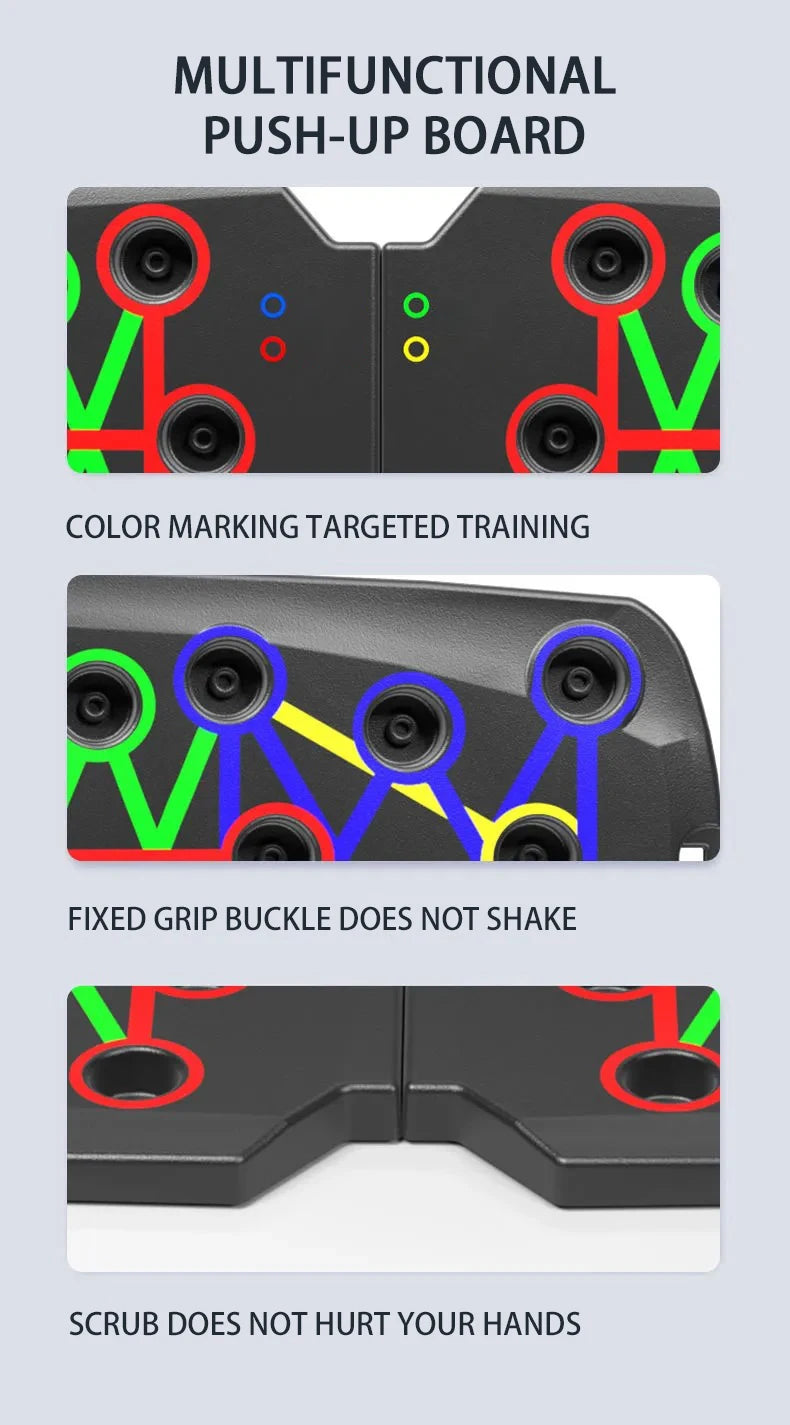 Multifunctional Color-Coded Push-Up Board Set