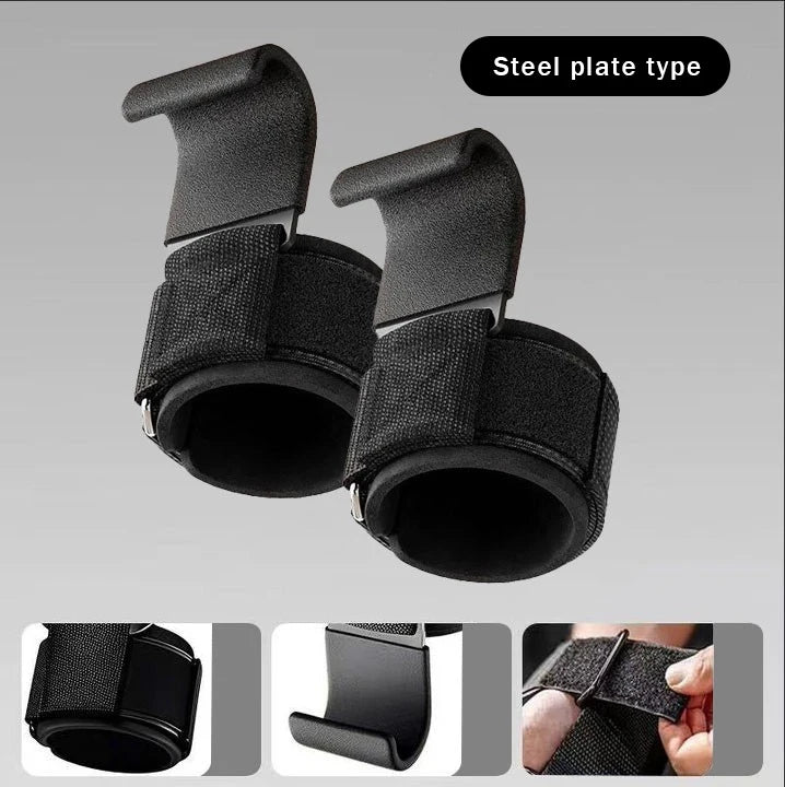 Weight Lifting Hook Grips with Wrist Wrap Support
