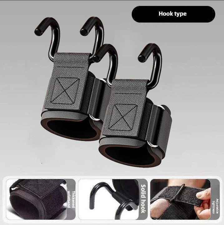 Weight Lifting Hook Grips with Wrist Wrap Support