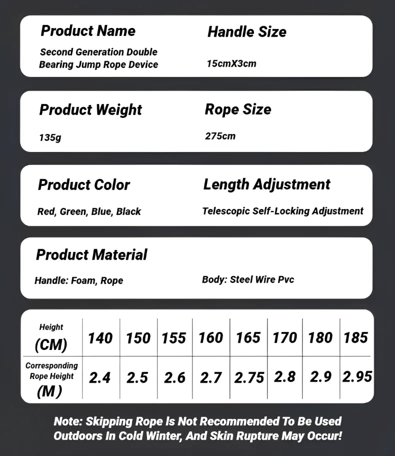 Adjustable Steel Wire Jump Rope