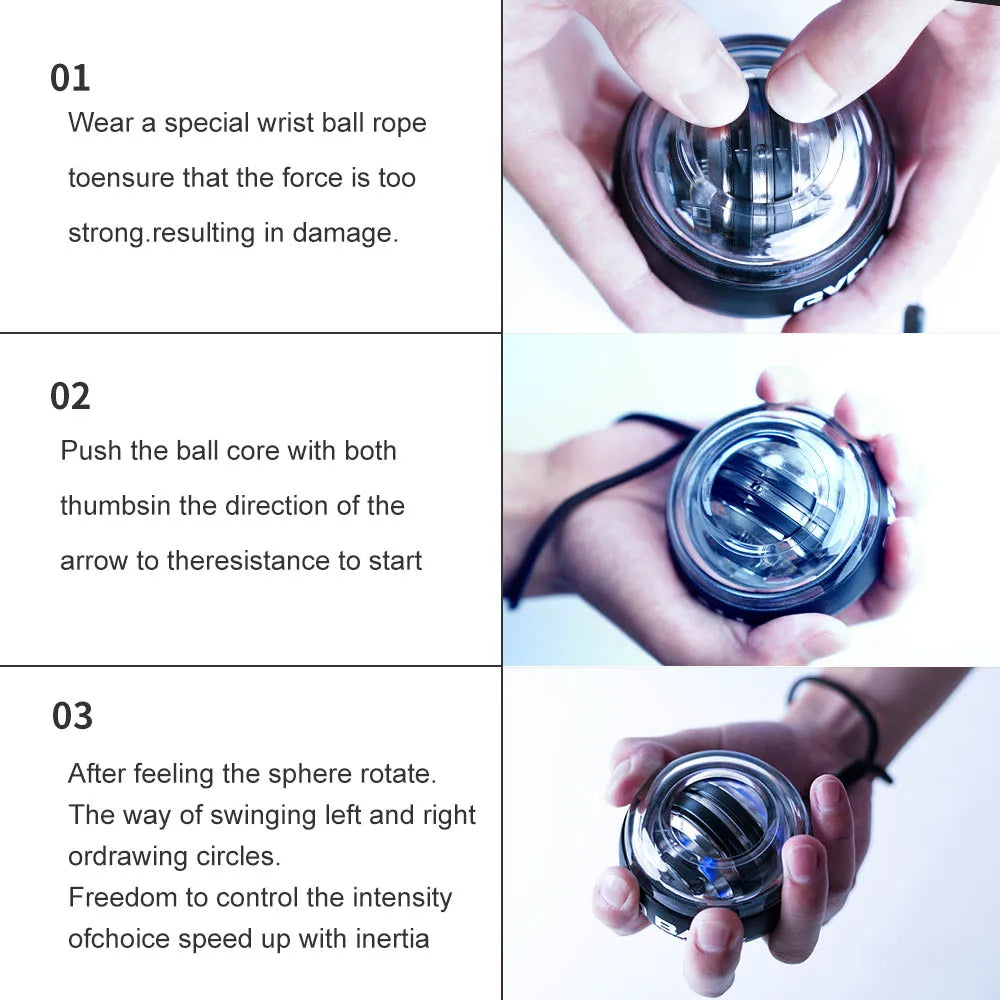 LED Gyro Wrist Strength Trainer Ball