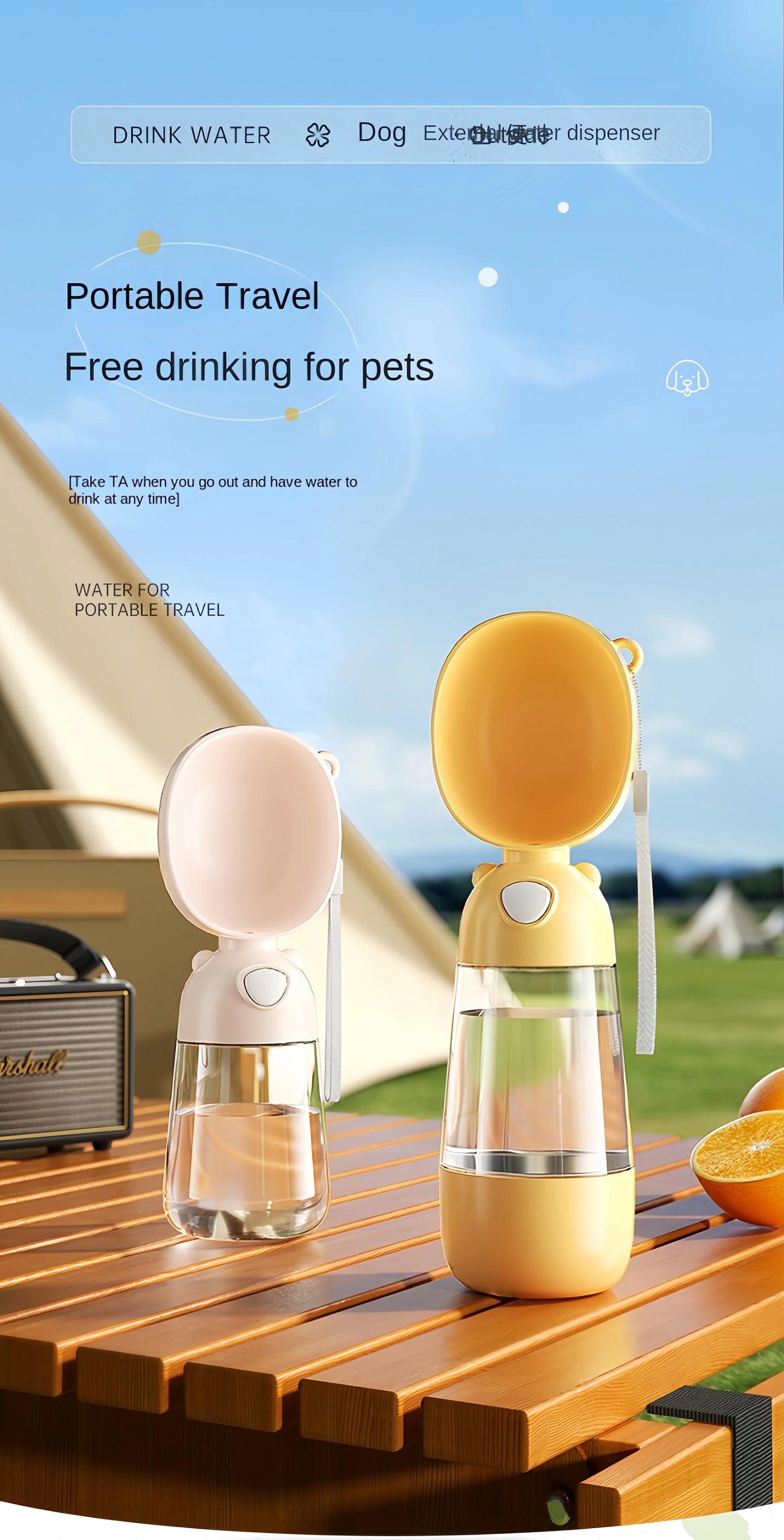 Portable Pet Water with Food Travel Cup